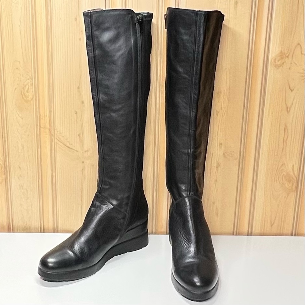 Women’s Hispanitas Leader Wedge Leather Boot, Sz 9.5/40